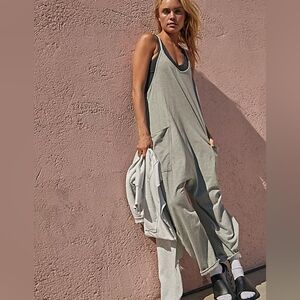 Free People Movement grey hotshot romper size M